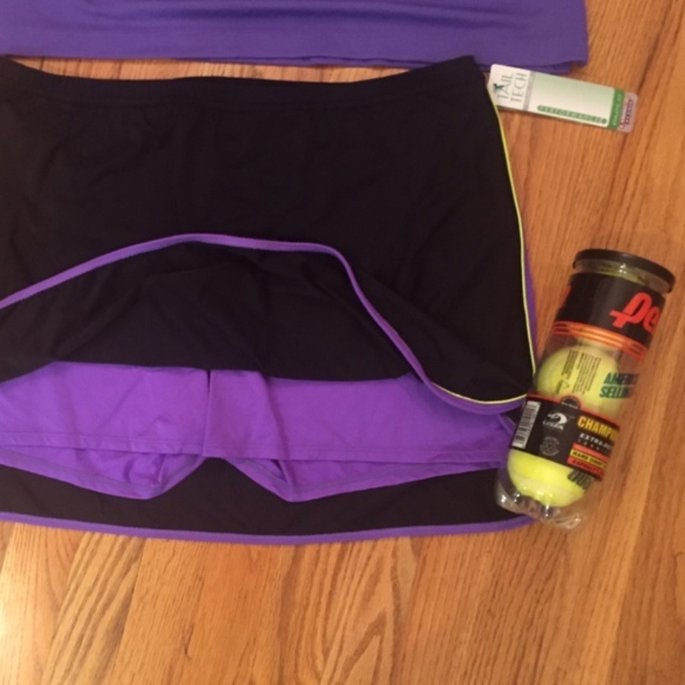 TailTech Tennis Skort - Black & Purple XL NWT